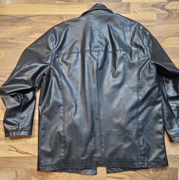 Calvin Klein Black Leather Jacket Men’s XL Quilted Lined - Picture 10 of 10